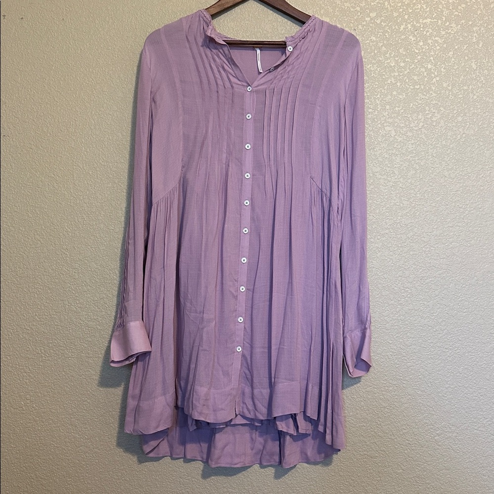 Free People Lavender/mauve Button-Down Dress